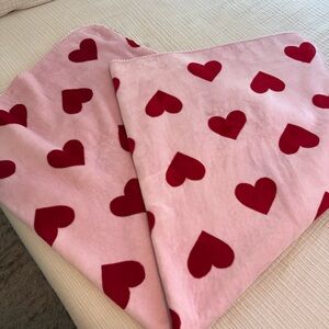 Victoria's Secret Pink Throw with Red Hearts